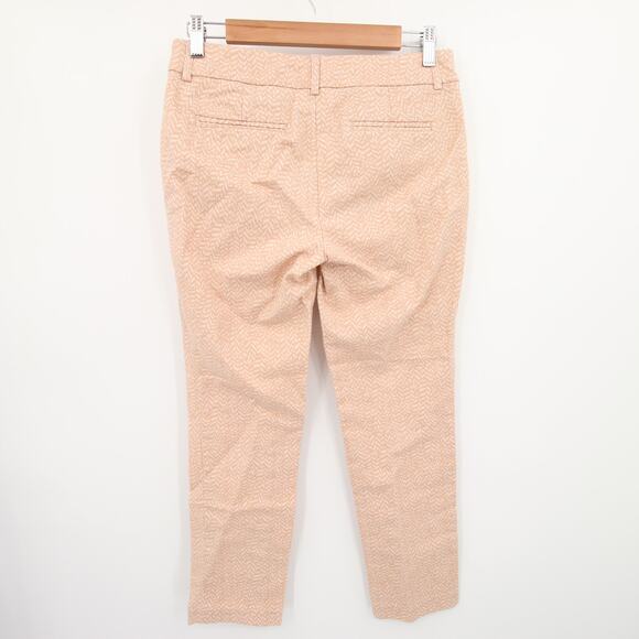 Kenar Pants Beige Cream Geometric Pattern Trousers Straight Leg Ankle Mid Rise 4 - Picture 10 of 10